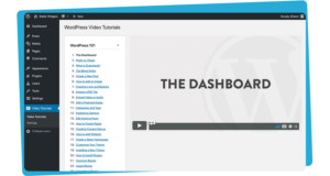 WordPress 101 video tutorials in the dashboard.